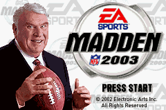 Madden NFL 2003 Title Screen